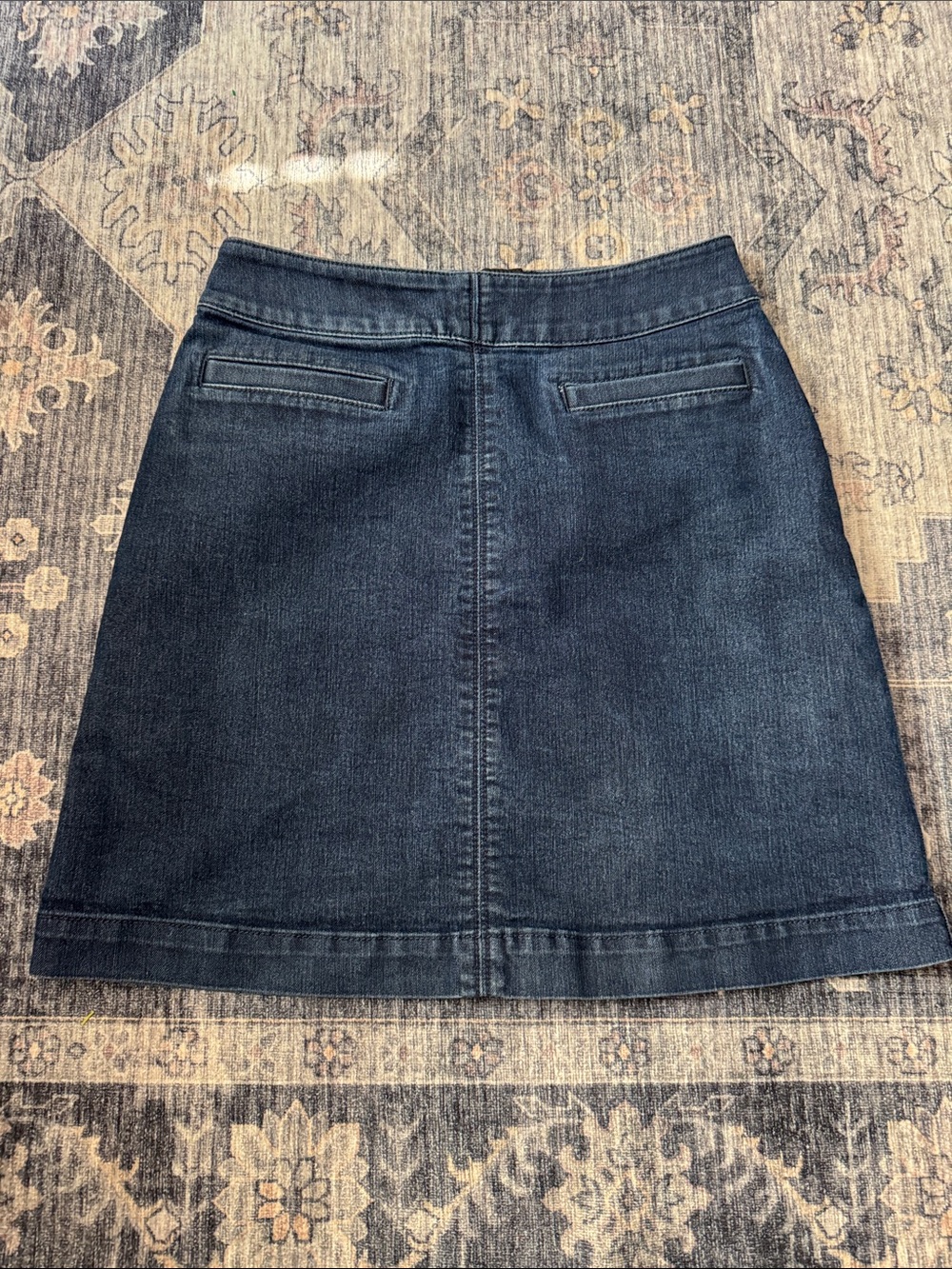 LOFT Dark Blue Denim A-Line Skirt